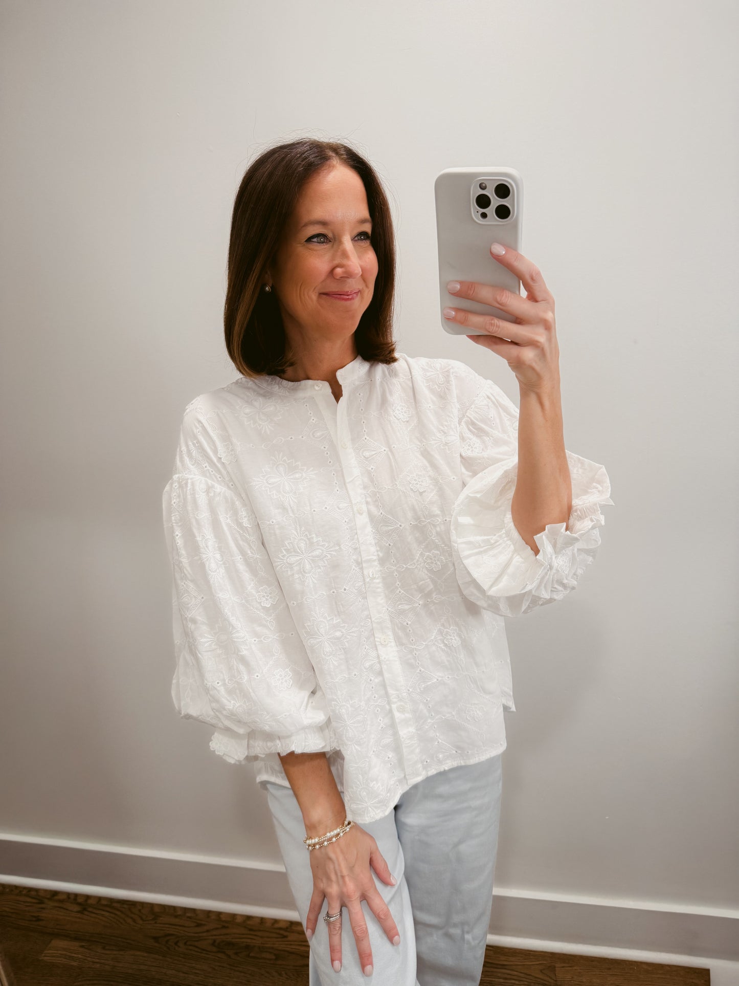 White Heirloom Embroidered Blouse