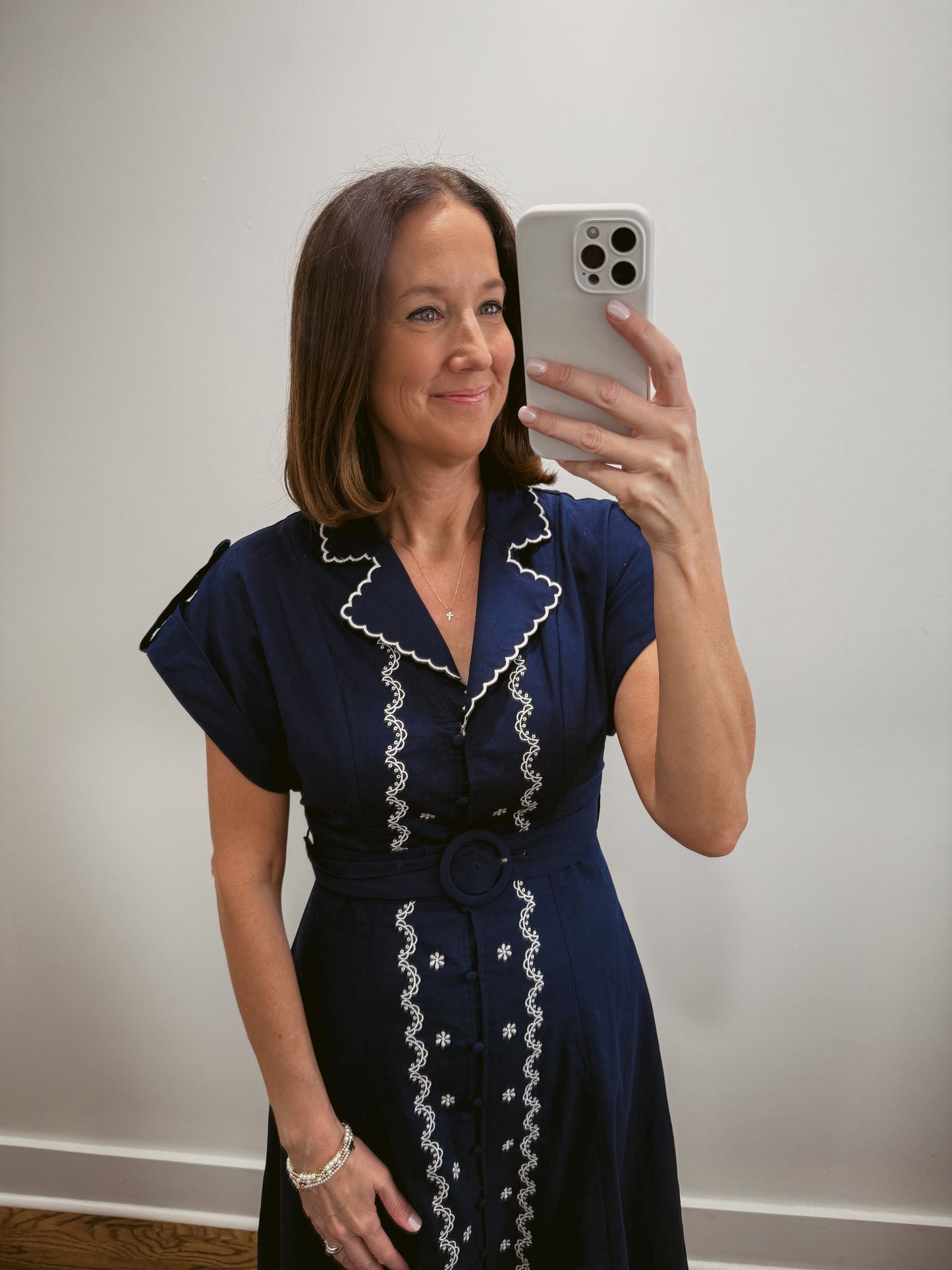 The Navy Vine Shirt Dress