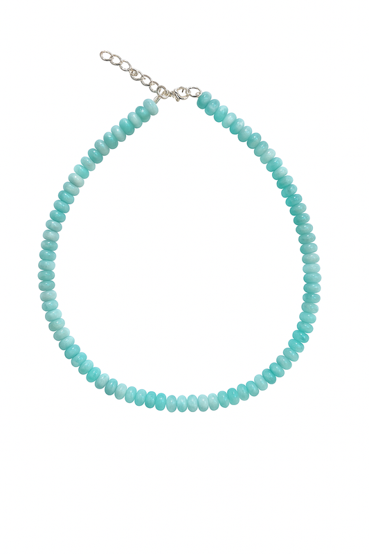 Turquoise Blue Rondelle Necklace