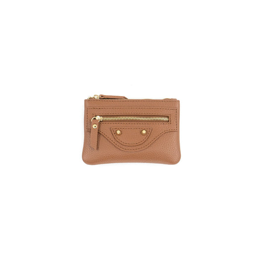 Leather Wallet Zip - Camel