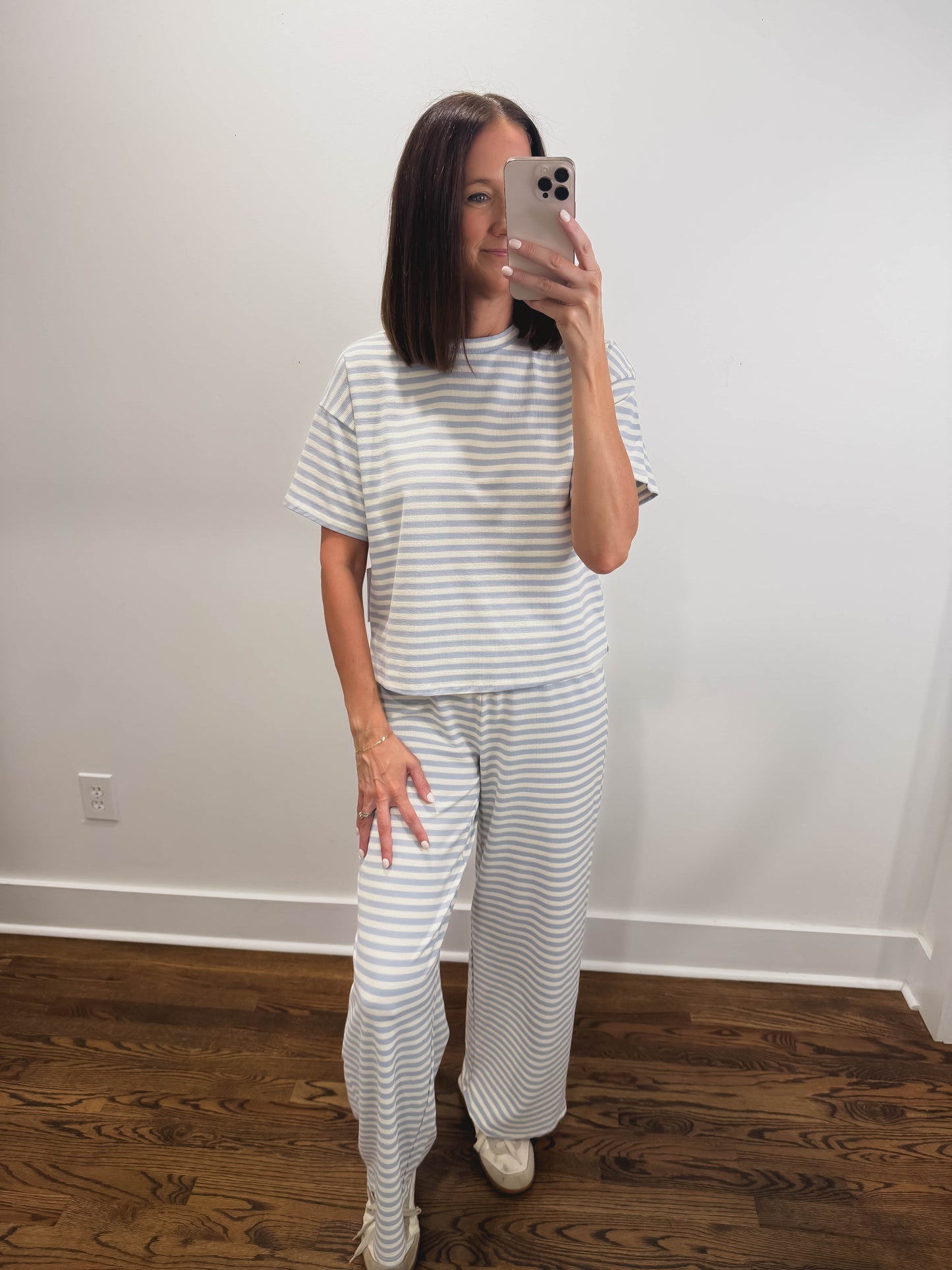 The Sandbar Striped Pants in Light Blue