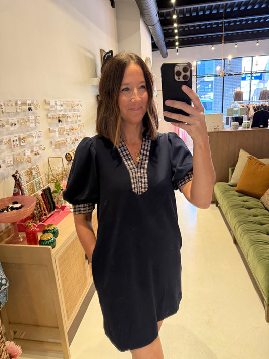 The Chestnut Plaid Collar Dress