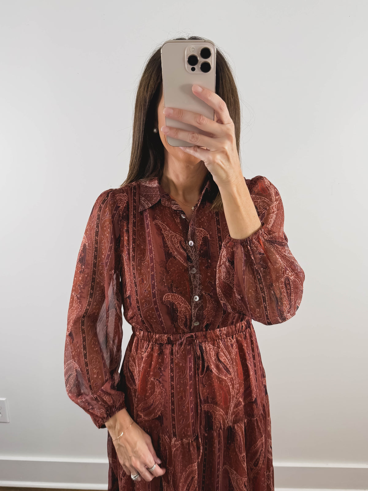 The Sedona Dress | Rust Paisley Maxi Dress