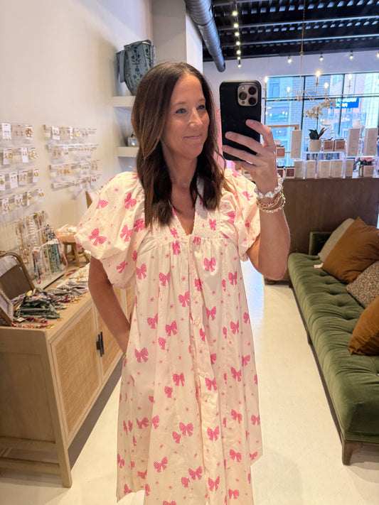 The Penelope Pink Bow Dress