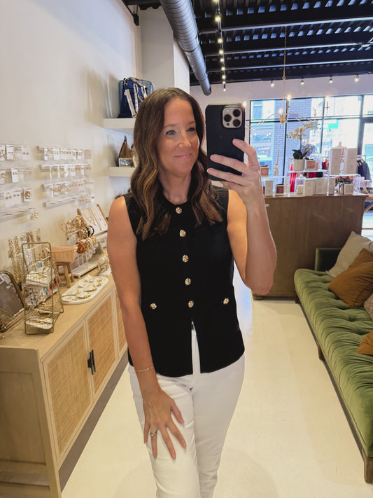 The Fifth Avenue Sweater Vest in Black