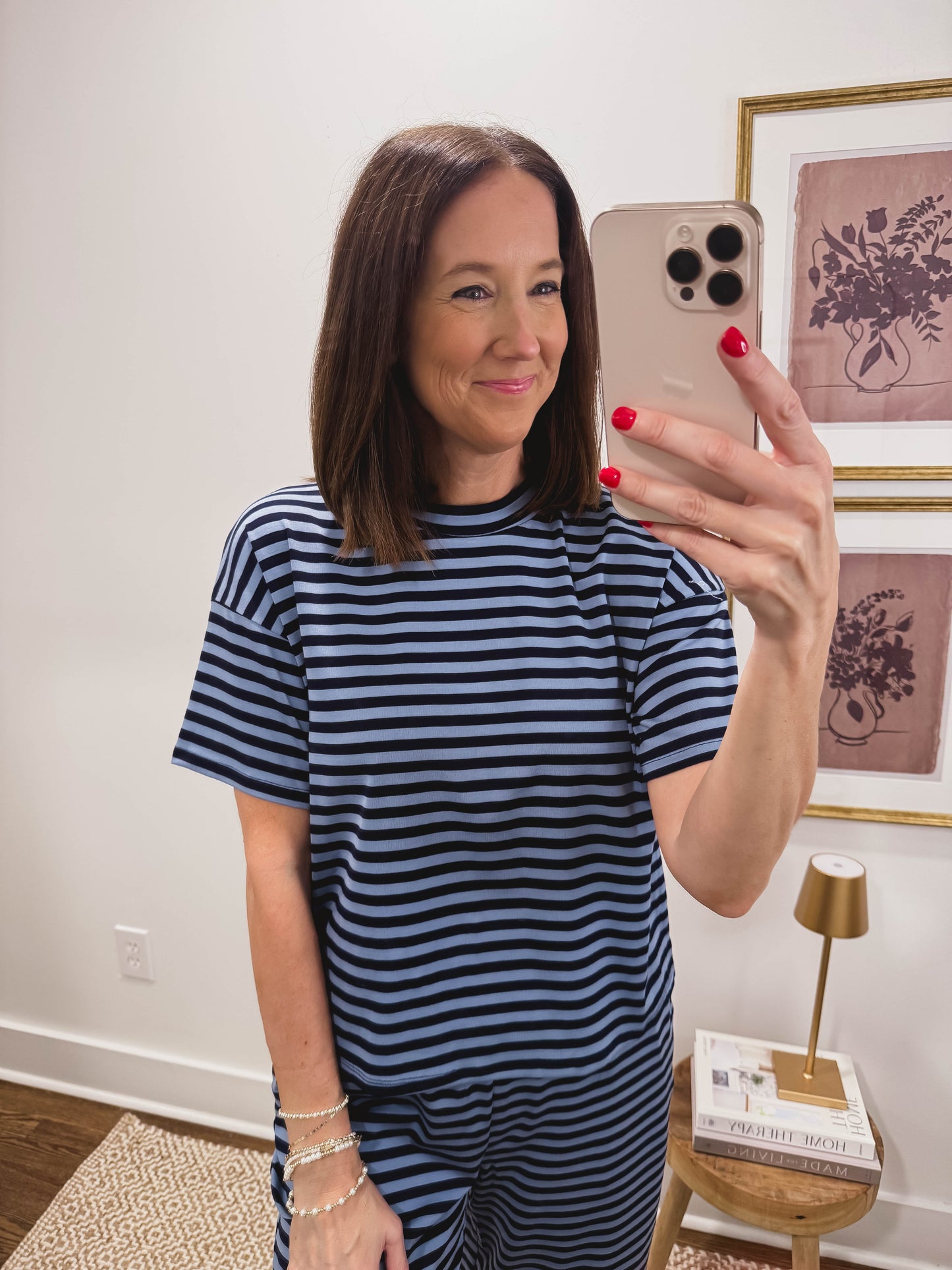Blue Stripe Lounge Tee