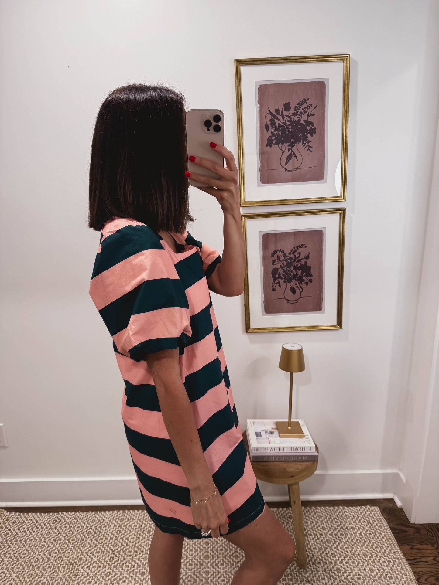 Sunset Harbor Dress in Pink/Green