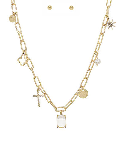 Paper Clip Chain Charm Necklace