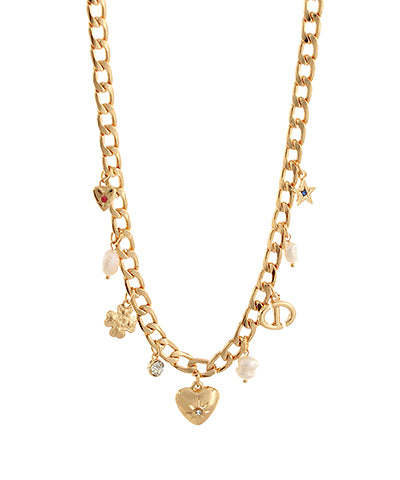 Multi Charm Heart Pendant Necklace