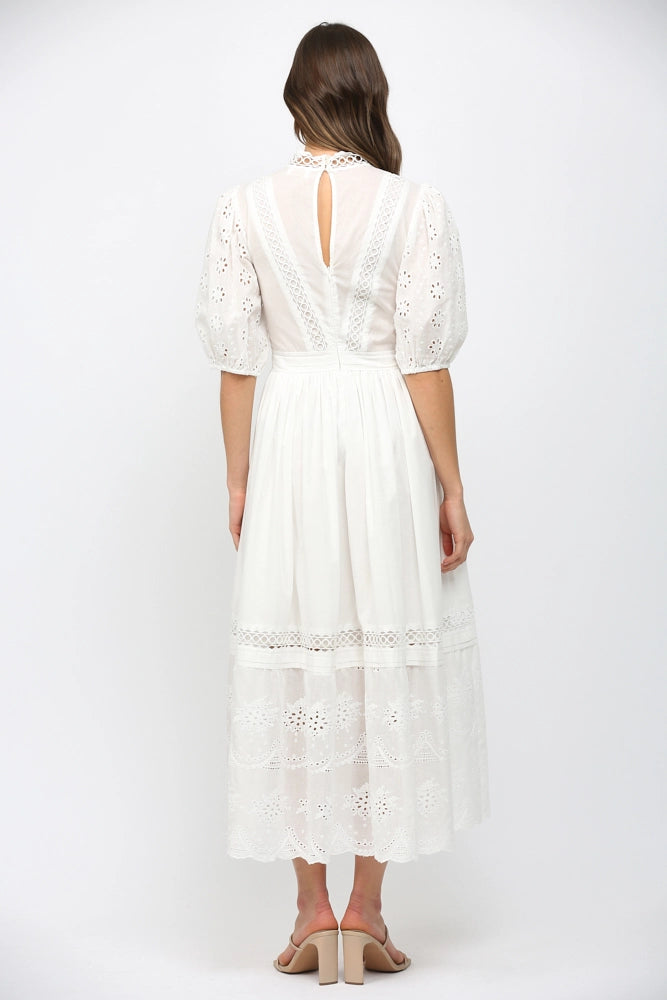 The White Eyelet Midi Dress