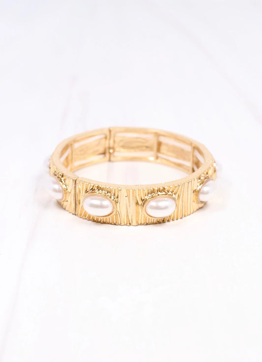 Pascal Pearl Stretch Bracelet GOLD