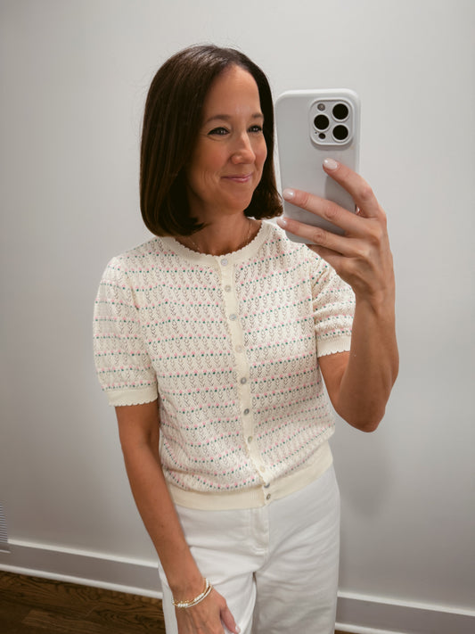 The Pointelle Petal Sweater