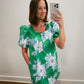 The Emerald Bloom Eyelet Mini Dress