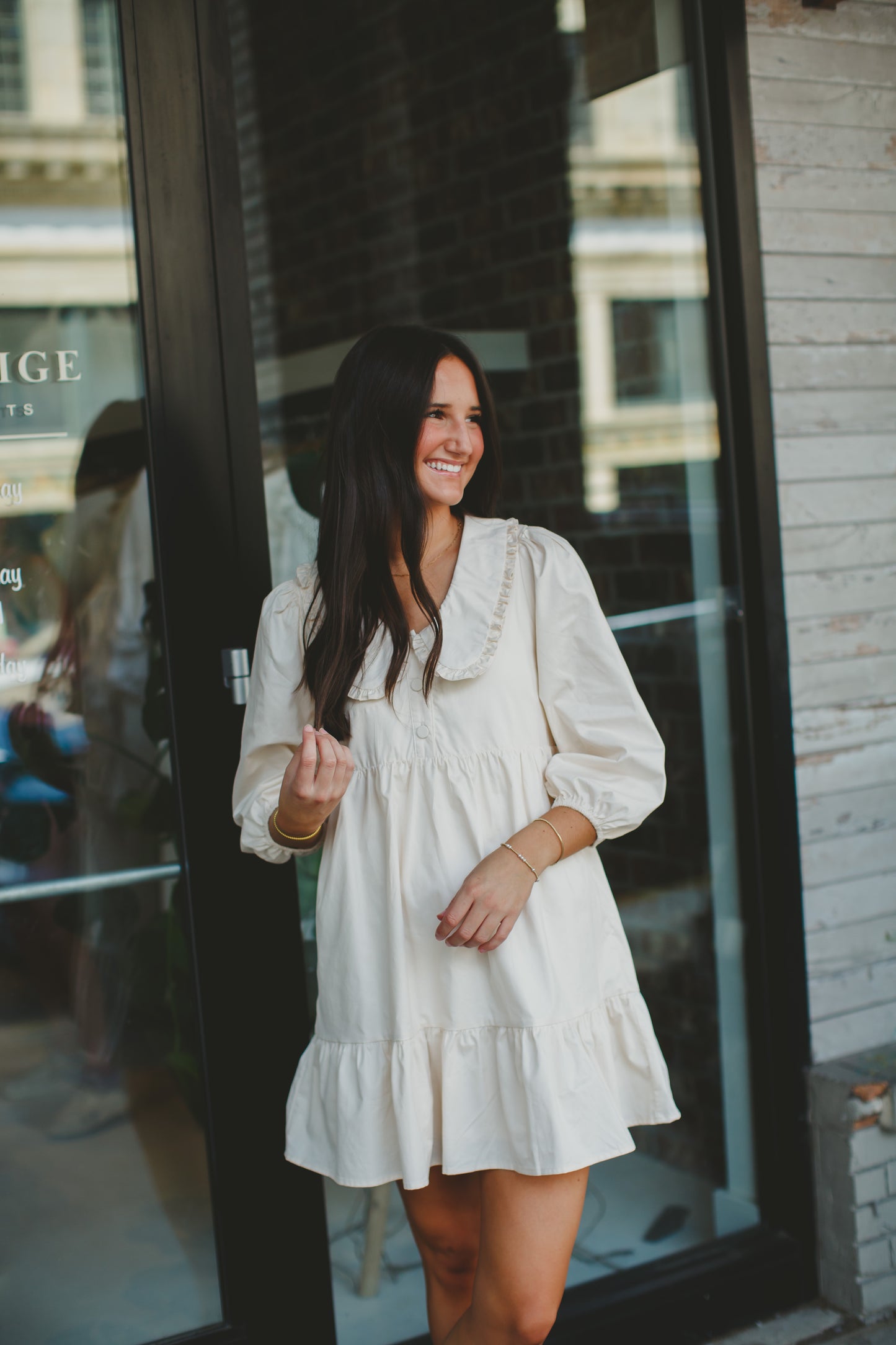 The Peony Dress in Cream