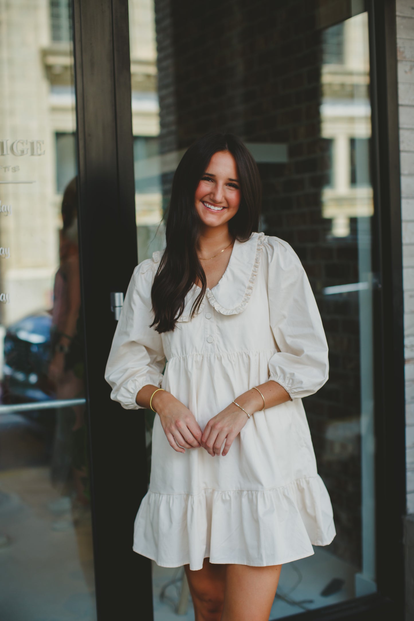 The Peony Dress in Cream