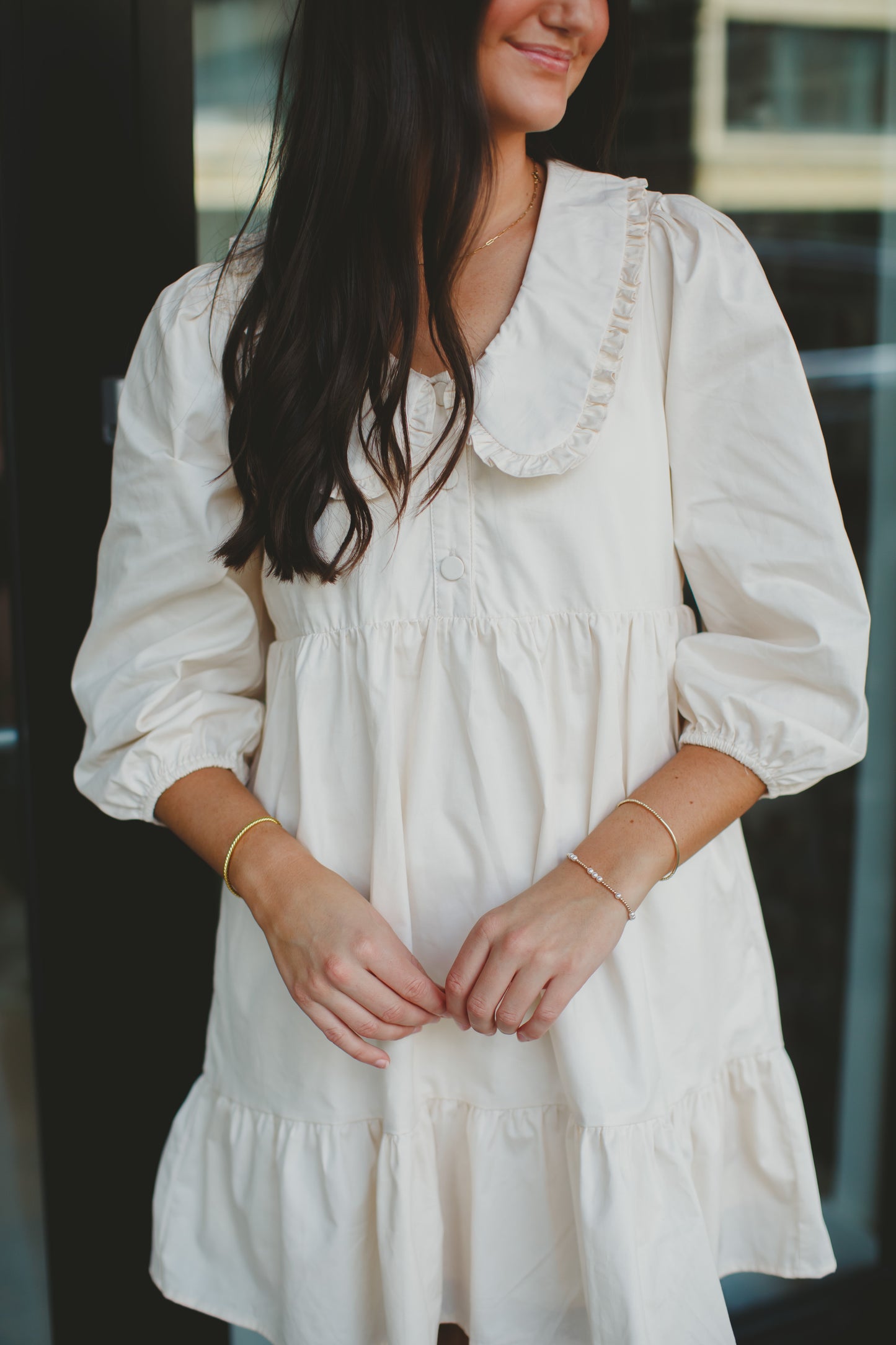 The Peony Dress in Cream