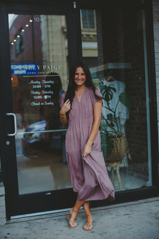 The Iris Dress in Dusty Lavender