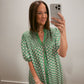 Emerald Blossom Midi Dress