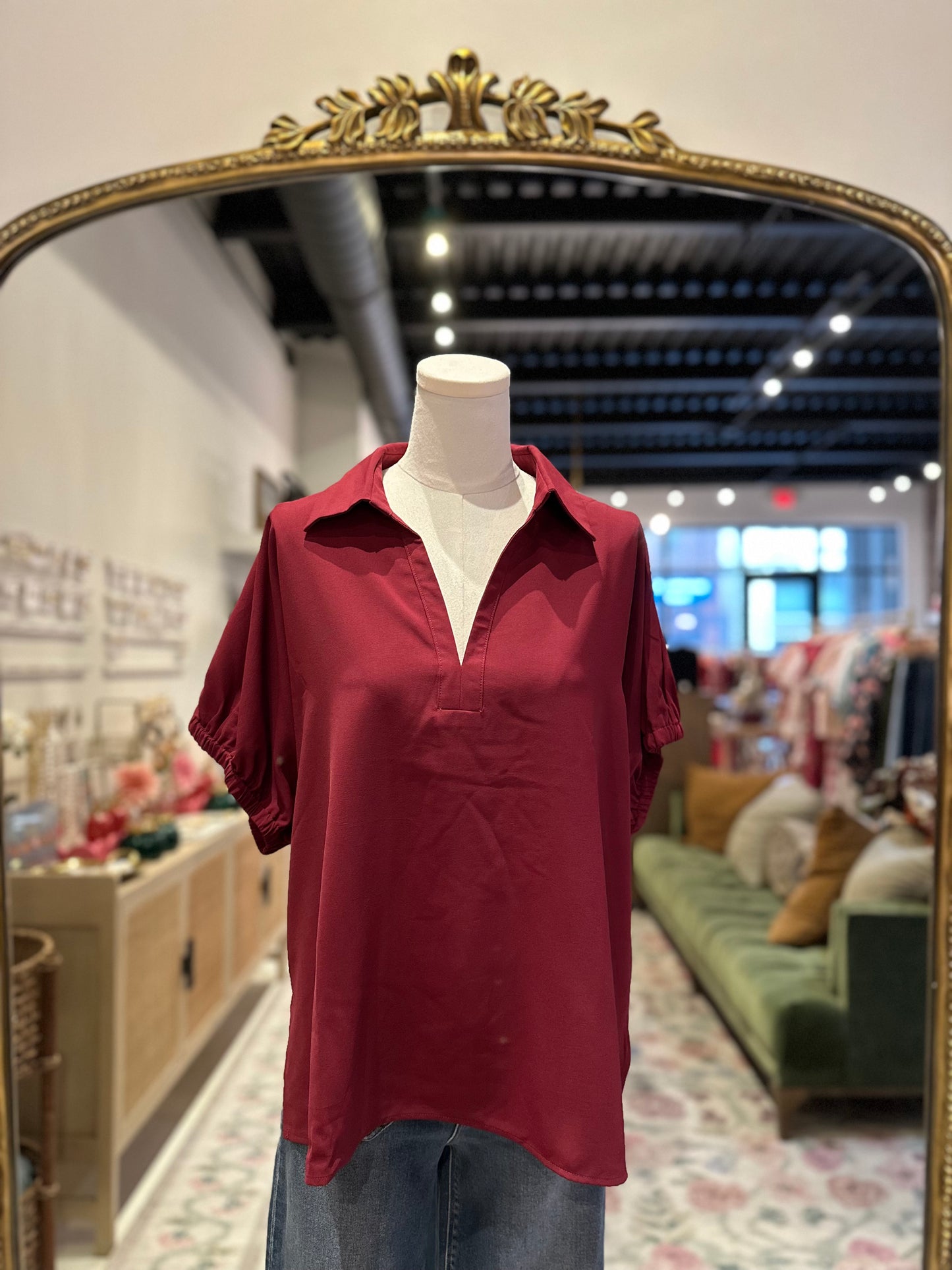The Jane Top in Maroon