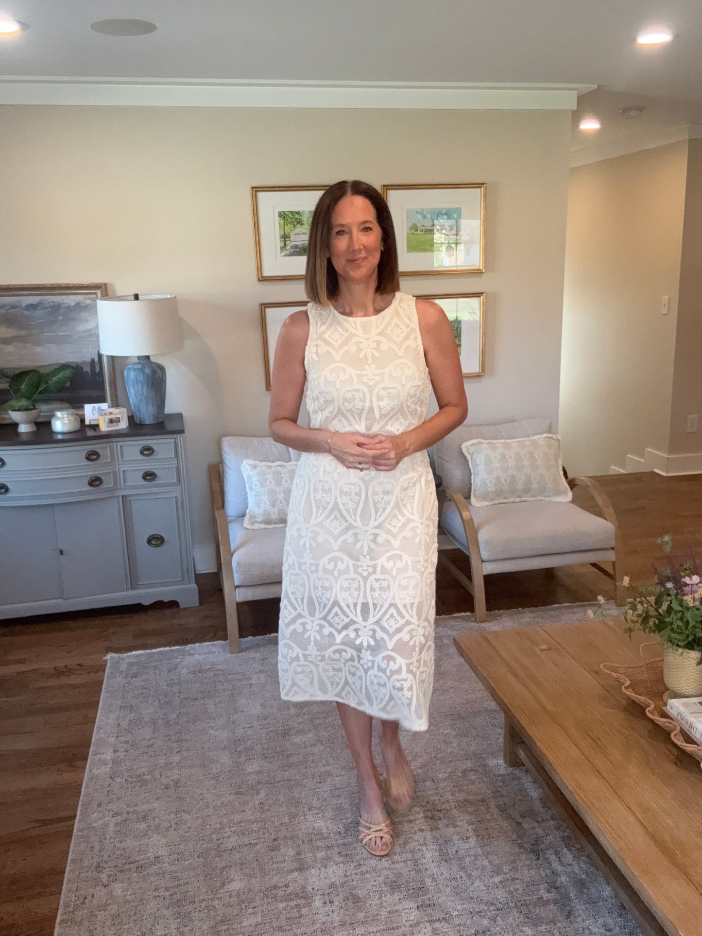 The Textured Beige Dress