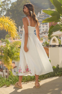 The Taylor Linen Embroidered Midi Dress