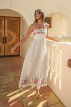 Load image into Gallery viewer, The Taylor Linen Embroidered Midi Dress