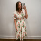 Pink Blossom Smocked Midi Dress