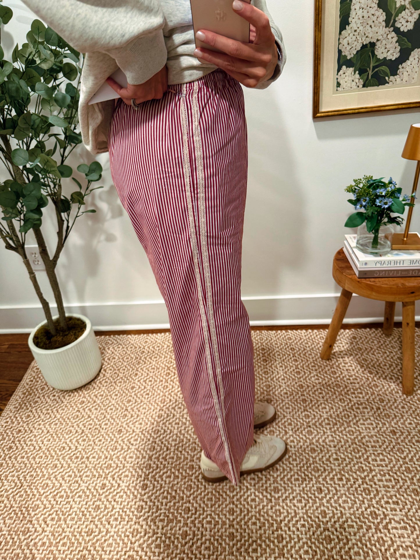 Sutton Red Striped Pants