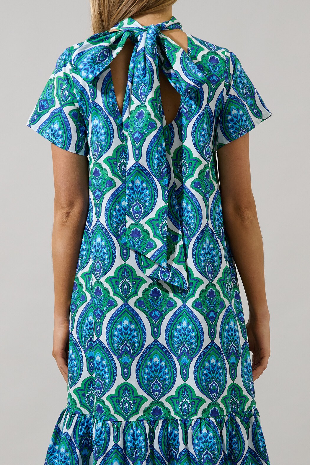 The Esmery Abstract Mock Neck Maxi Dress