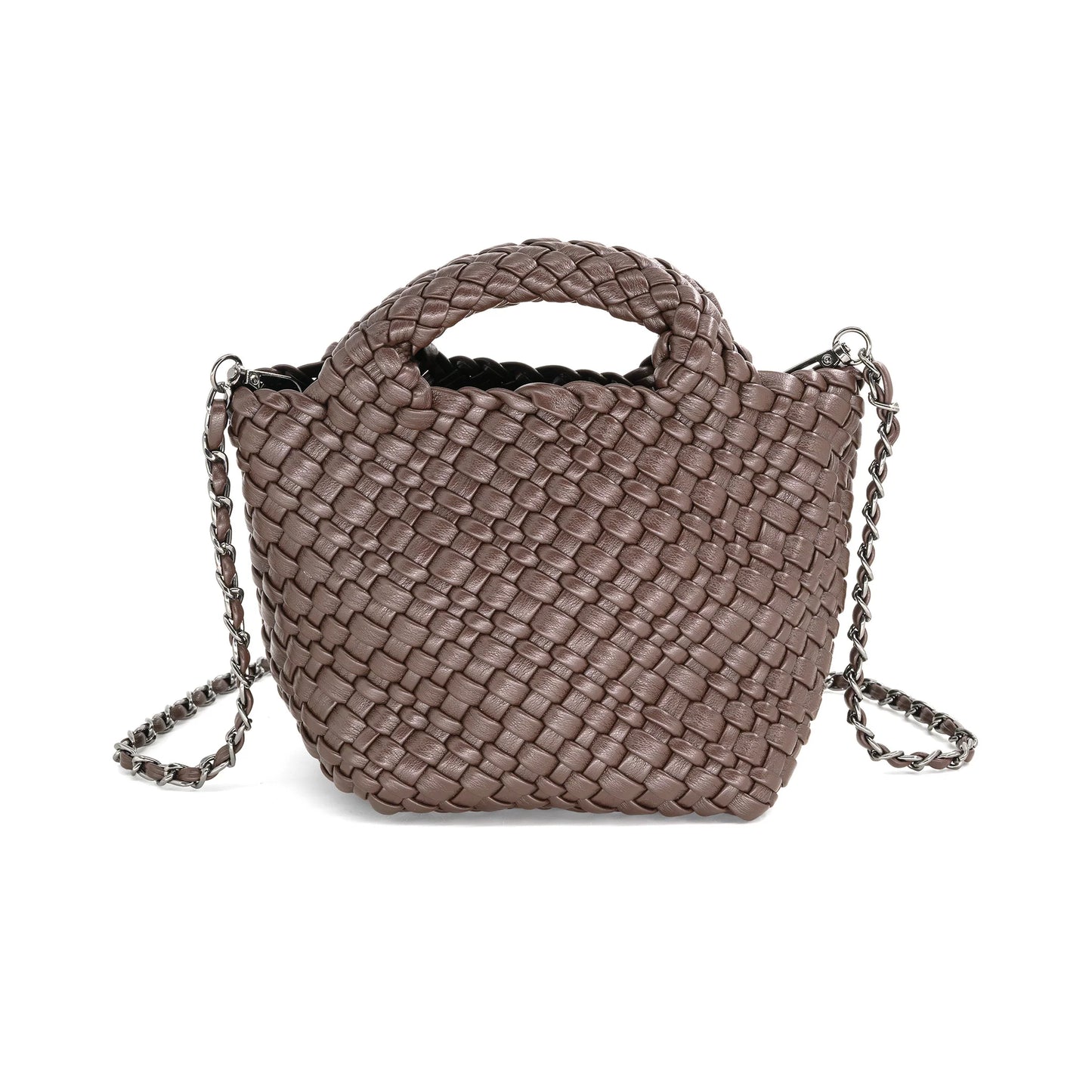 Braided Clutch in Dark Brown