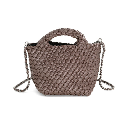 Braided Clutch in Dark Brown
