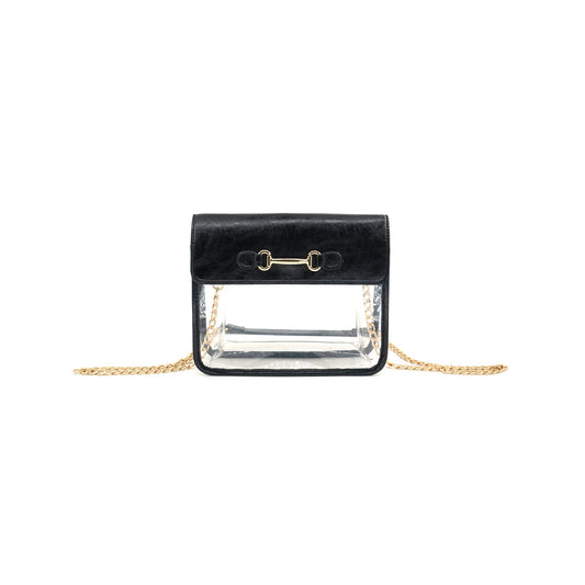 Clear Stadium Bag in Black