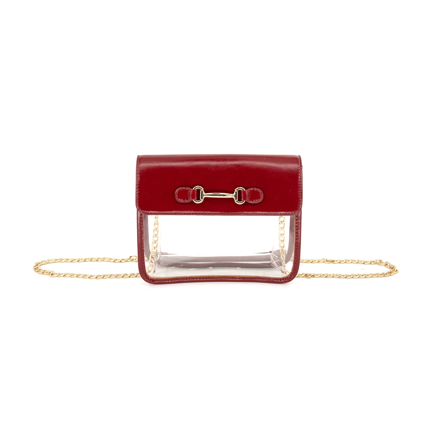 Clear Bag in Burgundy