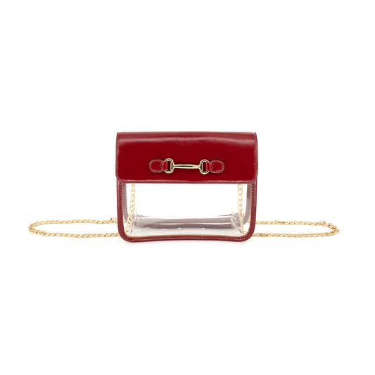 Clear Bag in Burgundy