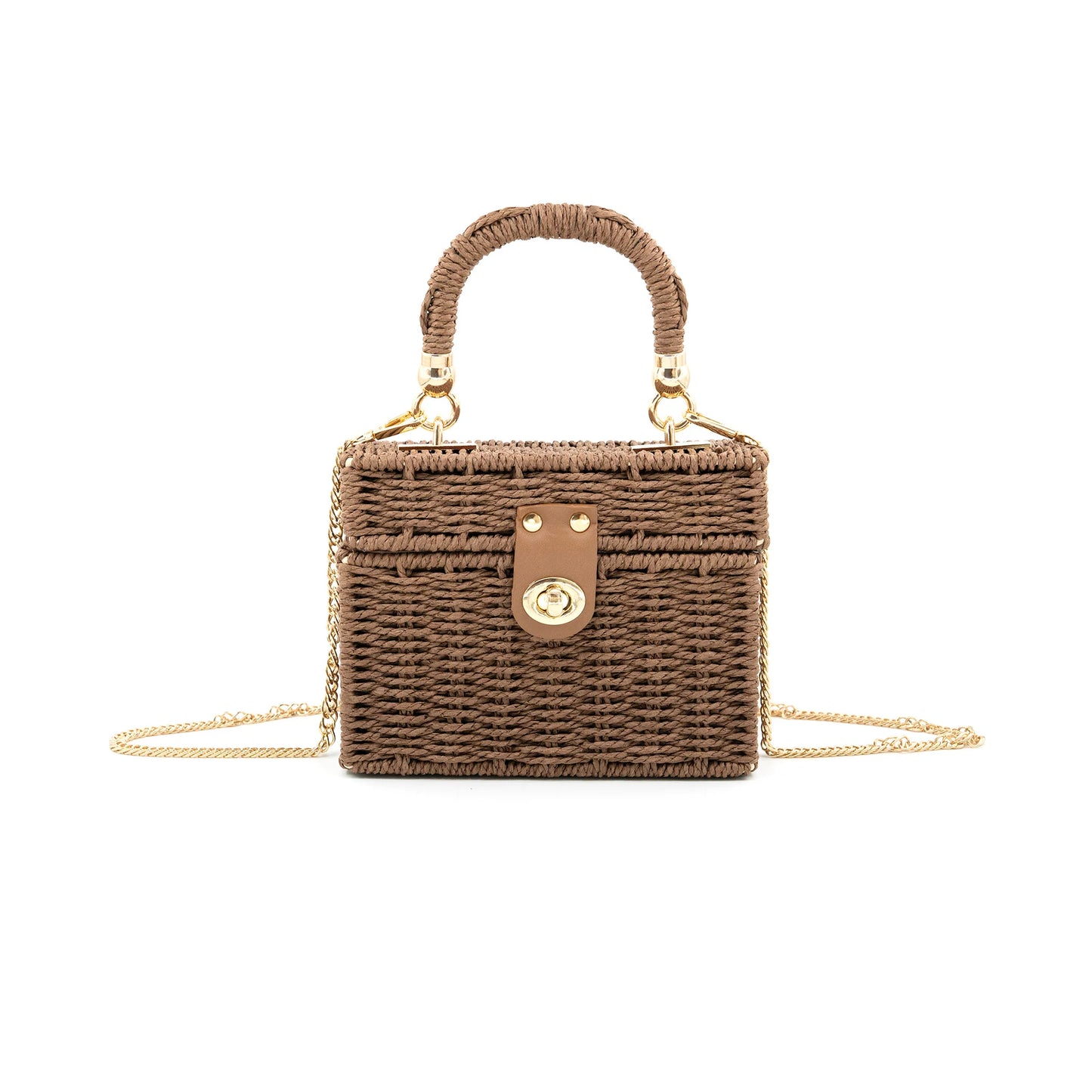 The Woven Box Purse in Chocolate