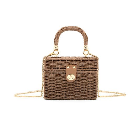 The Woven Box Purse in Chocolate