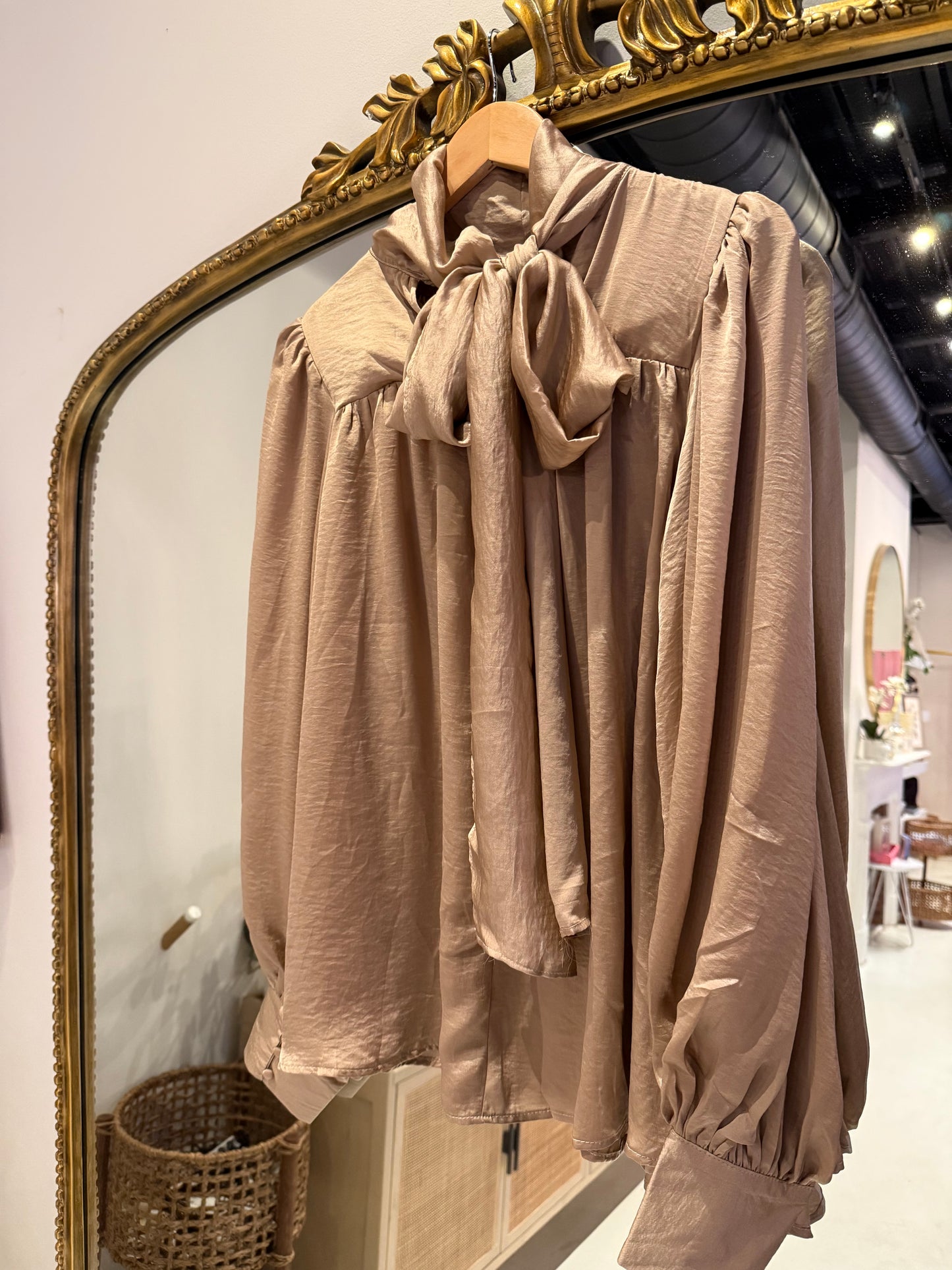 The Draper Top in Taupe