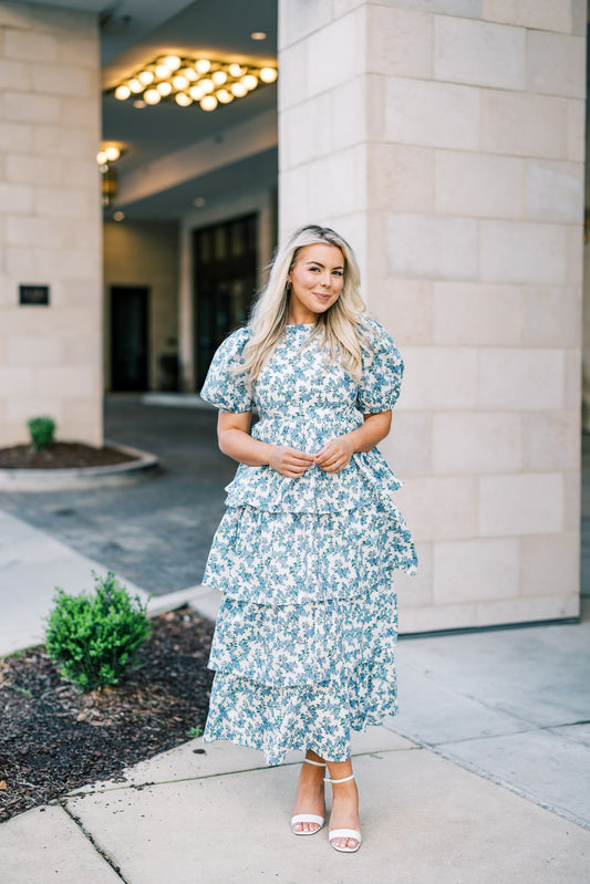 The Hannah Floral Tiered Midi Dress