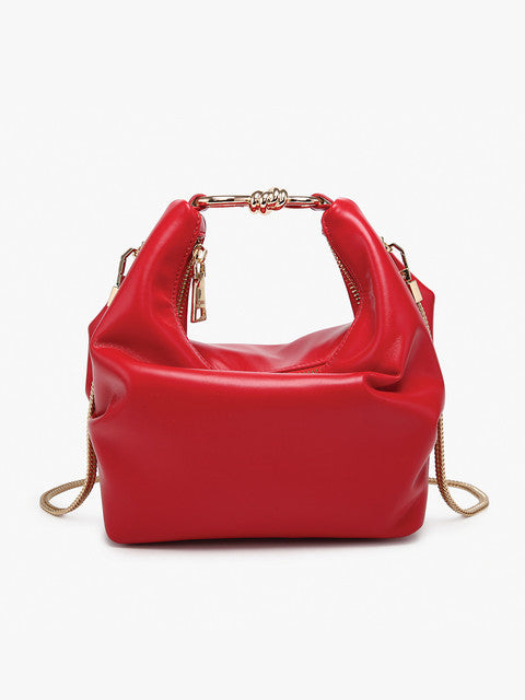 The Belfast Ruched Satchel w/ Knotted Metal Handle