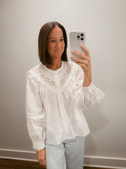 The Floral Eyelet Blouse