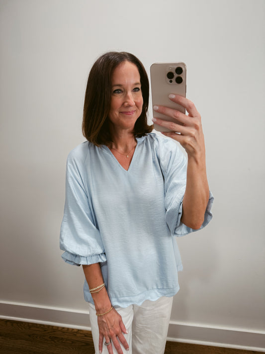 Skyline Split Neck Blouse