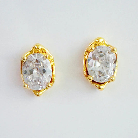 Molten Oval Spark Stud Earrings
