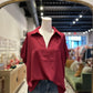 The Jane Top in Maroon