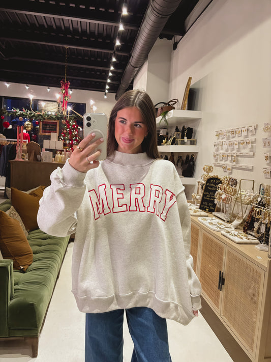 Merry Mockneck Sweatshirt in grey