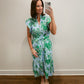 The Green Floral Eyelet Midi Dress