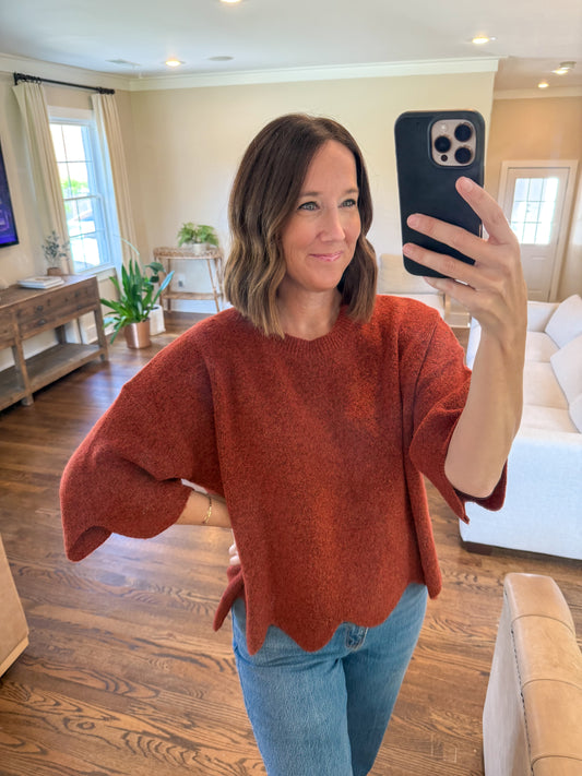 The Cider Knit Sweater in Rust