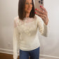 The Daisy Stitch Sweater in Cream