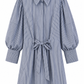The Harbor Stripe Mini Dress in Navy