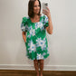 The Emerald Bloom Eyelet Mini Dress