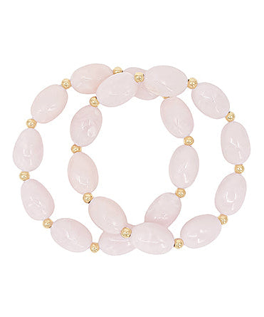 Set of 2 Light Pink Marble Bracelets